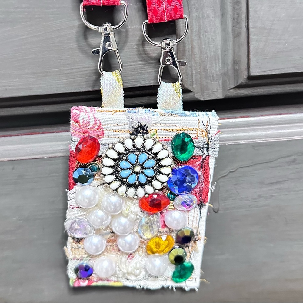 Artisan Necklace, Purse, Handmade, Textile, Wallet, Amulet Bag Pouch OOAK Signed